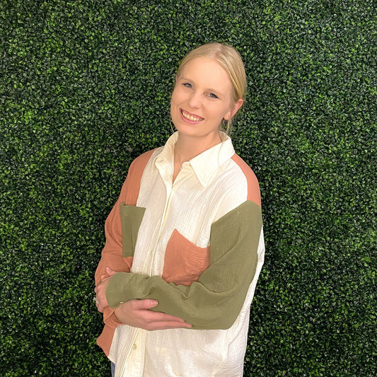 Shirts & Tops - The Elizabeth Color Block Button Up