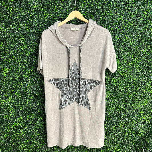 Dresses - Star Hooded Tshirt Dress