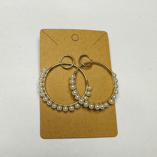 Earrings - Circle Pearl Drop Earrings