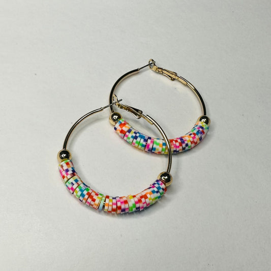 Earrings - Colorful Beaded Hoop Earrings