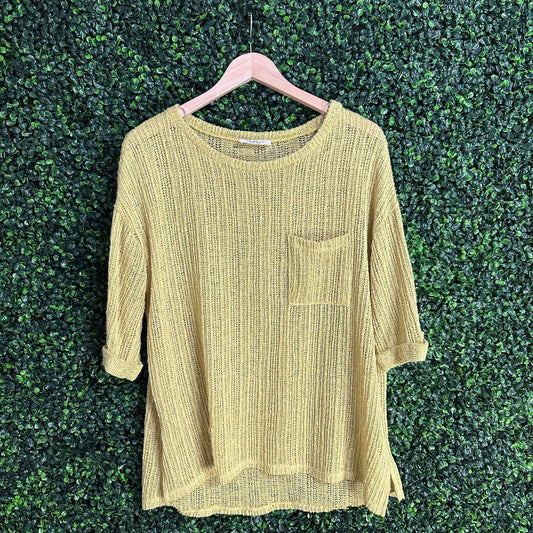 Sweater - Mustard Knit Sweater