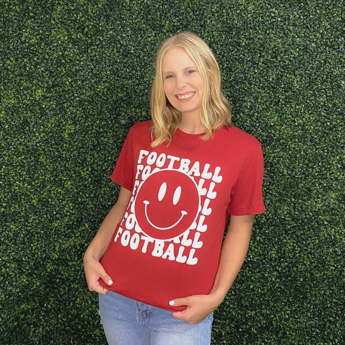 Shirts & Tops - Football Smiley Face Tee