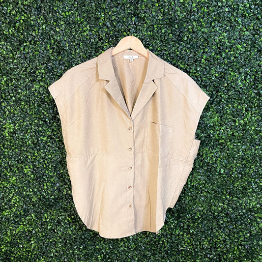 Shirts & Tops - Khaki Button Down Shirt